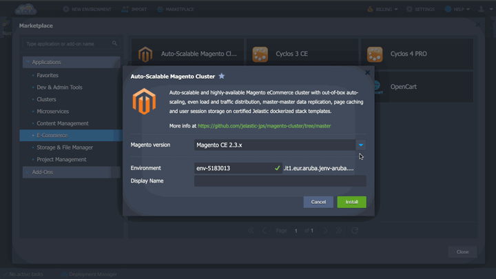 Jelastic Cloud: install auto-scalable Magento cluster