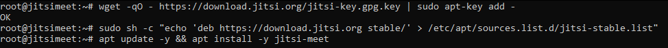 Added Jitsi Meet Repository and Installation Jitsi Meet