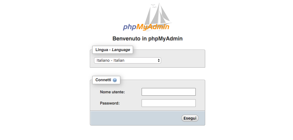 PhpMyAdmin Login