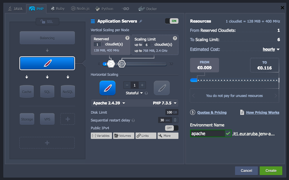 Setting up the environment on Jelastic Cloud