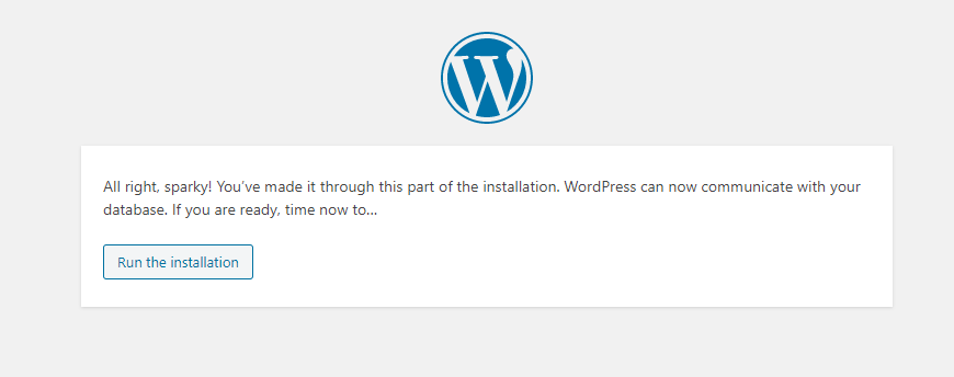 Installation of Wordpress