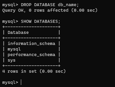 Database deletion