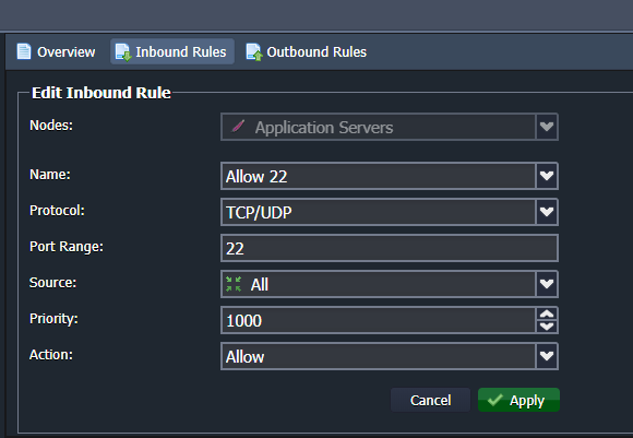 Change Firewall rule