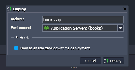 Select Environment for Deploy