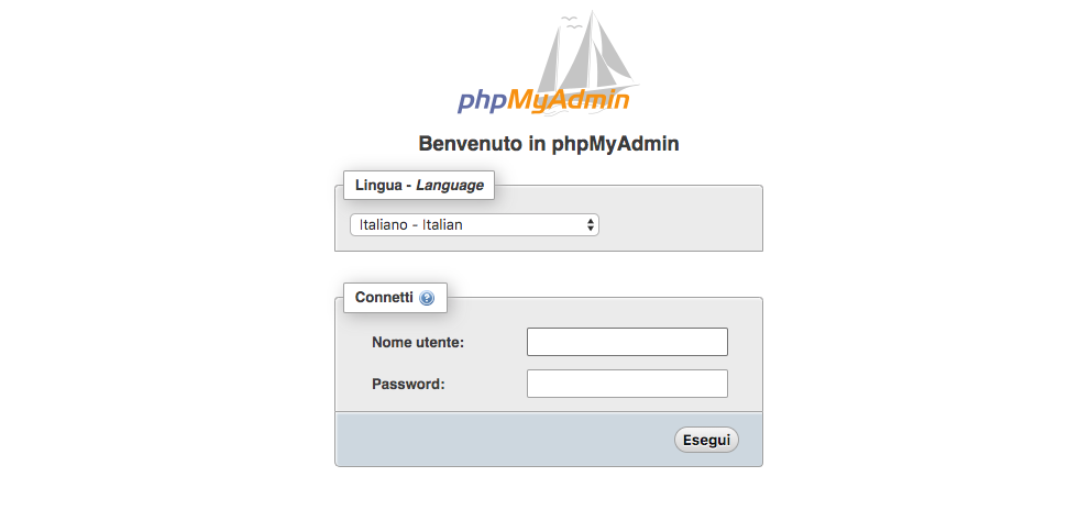 PhpMyAdmin access