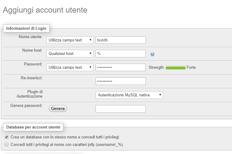 Create new PhpMyAdmin database