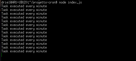 Written output Node Cron