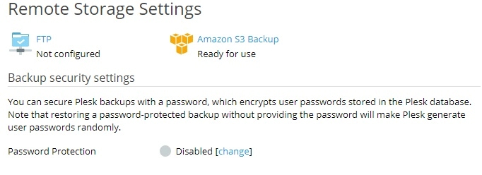 Backup Protection with Plesk Password