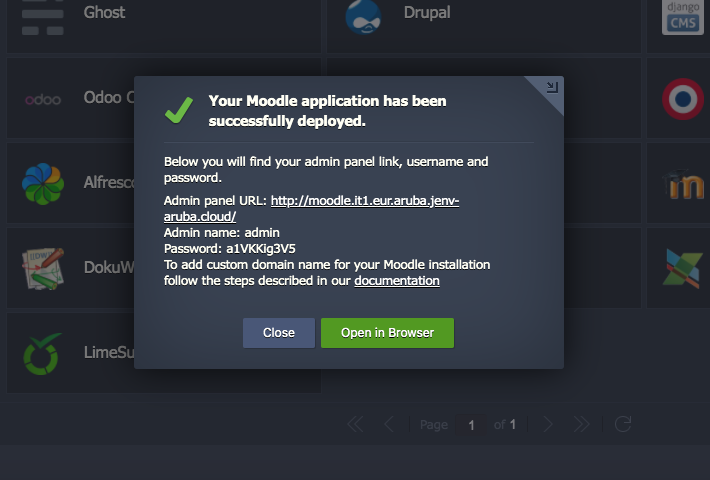 Deploy Moodle completed