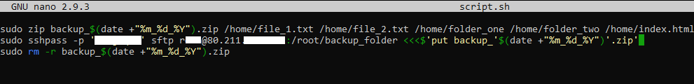 Backup script with SSHPass