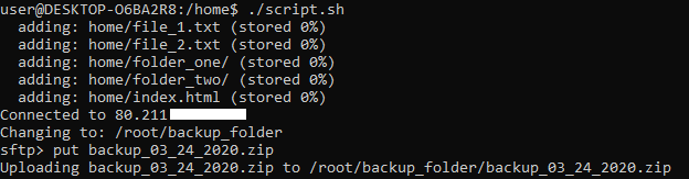 Uploading Backup with SSHPass